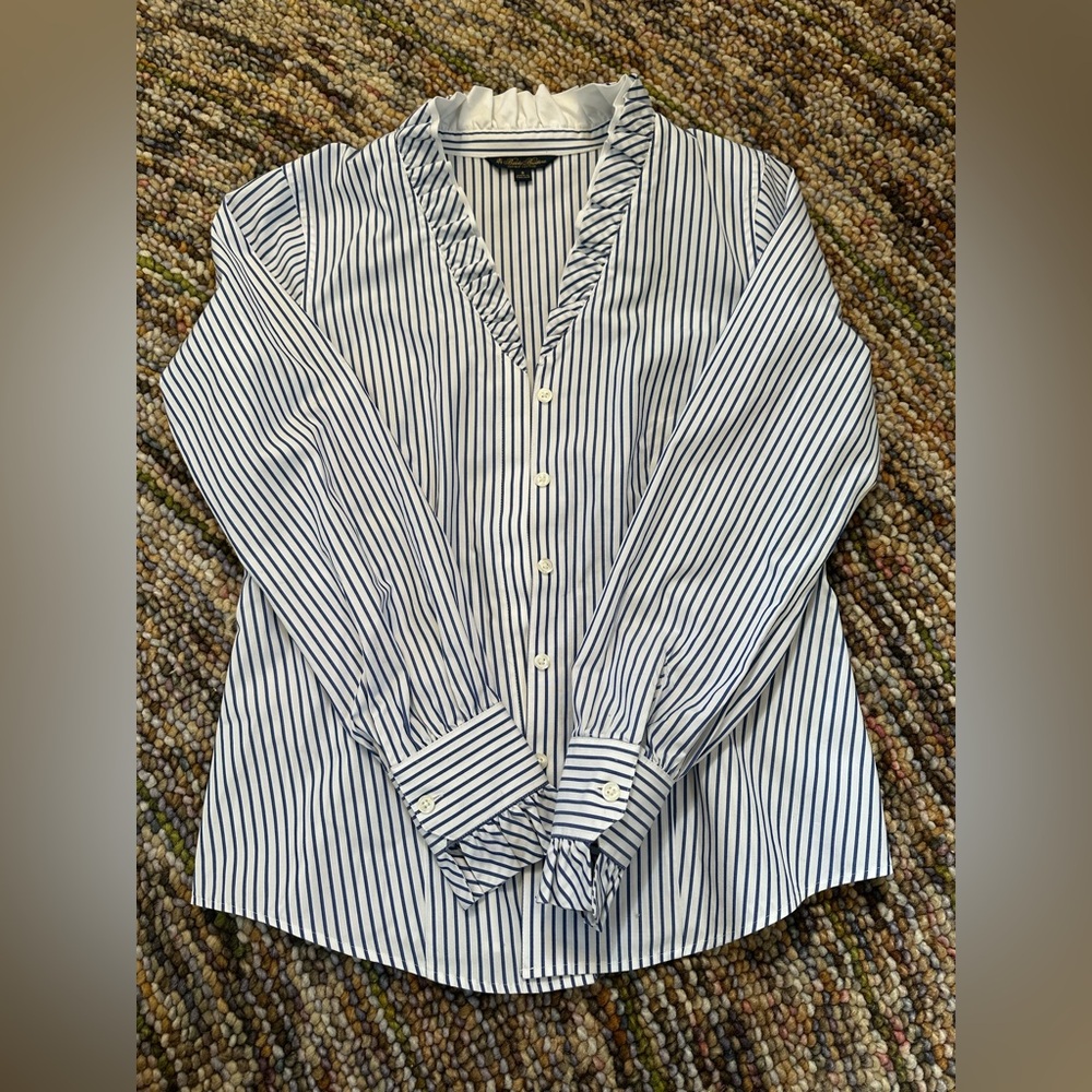 Brooks Brother Women's Striped Button-Up Top